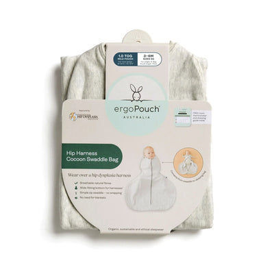 ergoPouch Australia Hip Harness Cocoon Swaddle Bag 2.5 TOG - Grey Marle