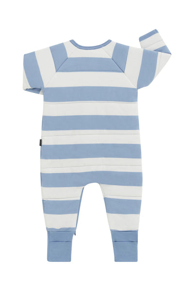 Bonds Padded Zip Wondersuit - Mountain Blue/Marscapone Stripe