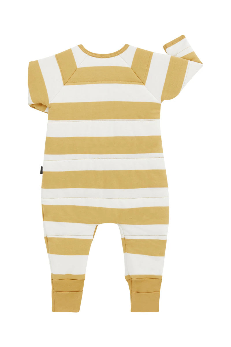 Bonds Padded Zip Wondersuit - Butter Croissant/Marscapone Stripe