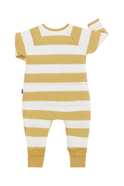 Bonds Padded Zip Wondersuit - Butter Croissant/Marscapone Stripe