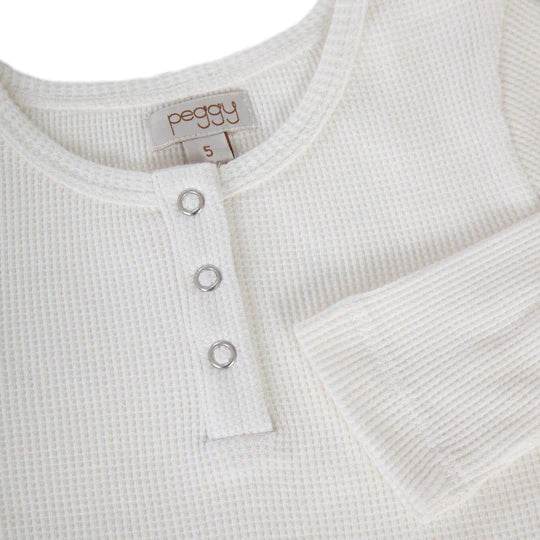 Peggy Halo Henley Tee - White - Outlet Shop For Kids