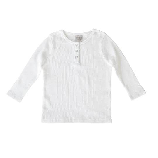 Peggy Halo Henley Tee - White - Outlet Shop For Kids