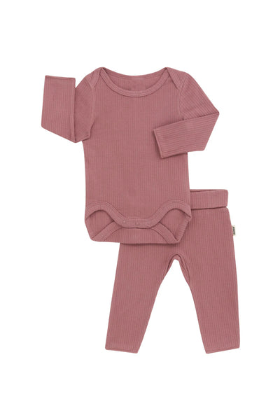 Bonds Pointelle Long Sleeve Bodysuit And Legging Set - Sweet Cinnamon