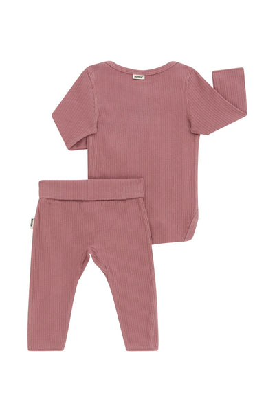 Bonds Pointelle Long Sleeve Bodysuit And Legging Set - Sweet Cinnamon