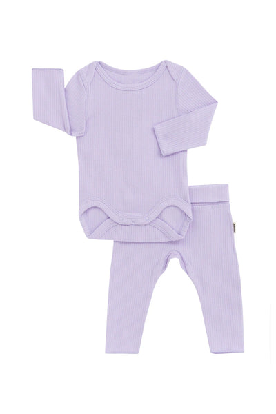 Bonds Pointelle Long Sleeve Bodysuit And Legging Set - Lilac Ice