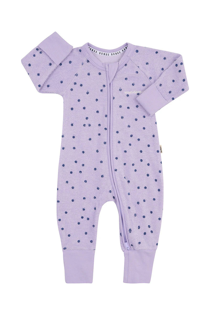 Bonds Poodlette Zip Wondersuit - Ditsy Dot Purple