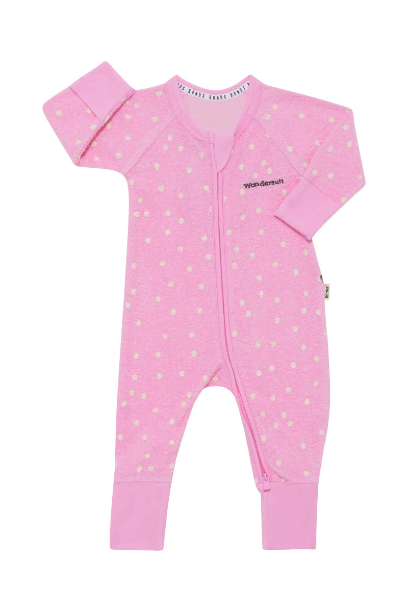 Bonds Poodlette Zip Wondersuit - Ditsy Dots Pink