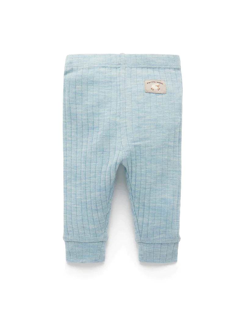 Purebaby Australian Merino Legging - Sky Melange - Outlet Shop For Kids