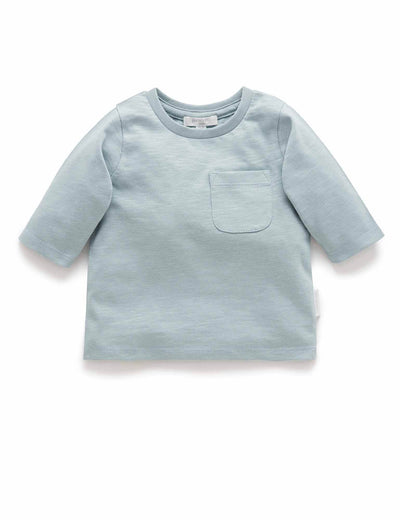 Purebaby Basic Long Sleeve Tee - Fennel - Outlet Shop For Kids