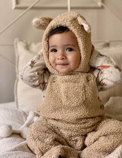 Purebaby Doggy Shearling Overall Set - Doggy Print - Outlet Shop For Kids