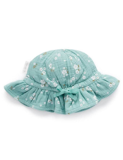 Purebaby Frangipani Sunhat - Frangipani Print - Outlet Shop For Kids