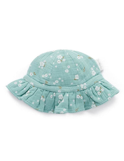Purebaby Frangipani Sunhat - Frangipani Print - Outlet Shop For Kids