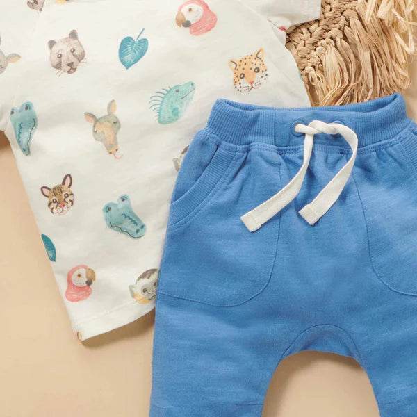 Purebaby Light Slouchy Pants - Atlantic - Outlet Shop For Kids