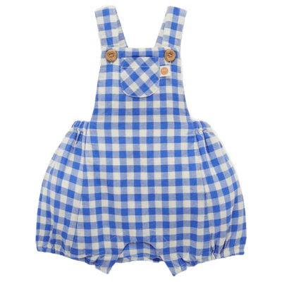 Purebaby Linen Blend Overall - Nile Gingham - Outlet Shop For Kids