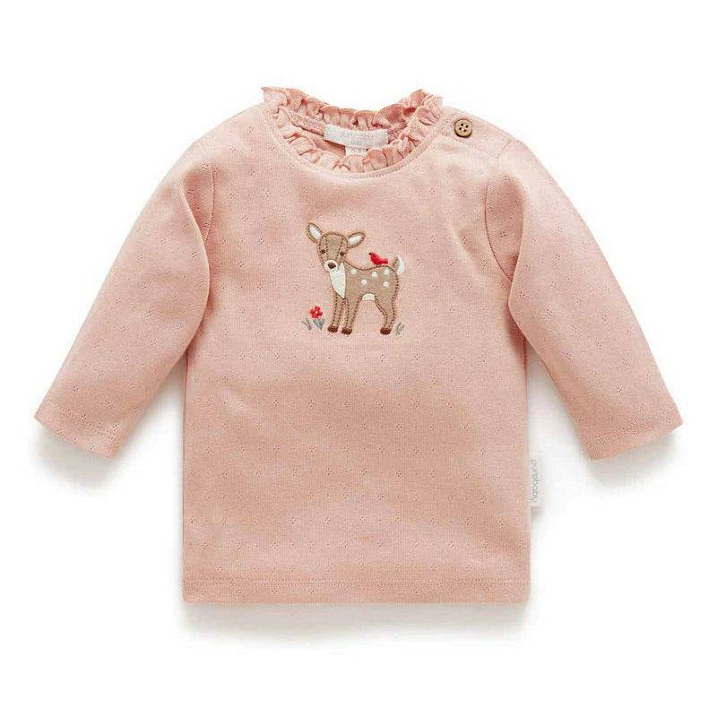 Purebaby Little Fawn Tee - Peach - Outlet Shop For Kids