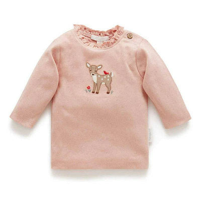 Purebaby Little Fawn Tee - Peach - Outlet Shop For Kids