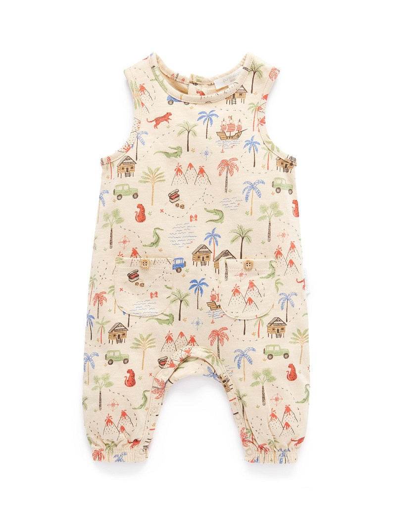 Purebaby Long All in One - Treasure Hunt Print - Outlet Shop For Kids