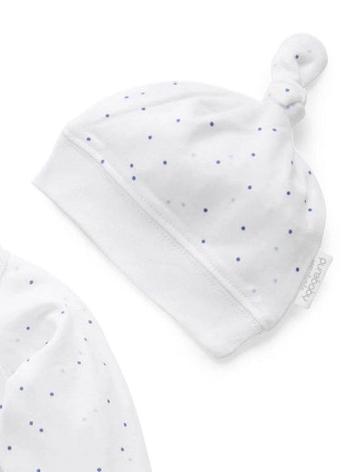 Purebaby Organic 3 Piece Set - Pale Blue Spot - Outlet Shop For Kids