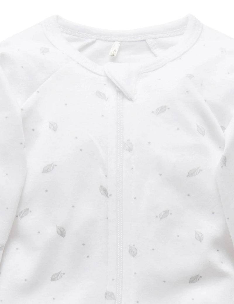 Purebaby Organic 3 Piece Set - Pale Grey Leaf With Spot - Outlet Shop For Kids