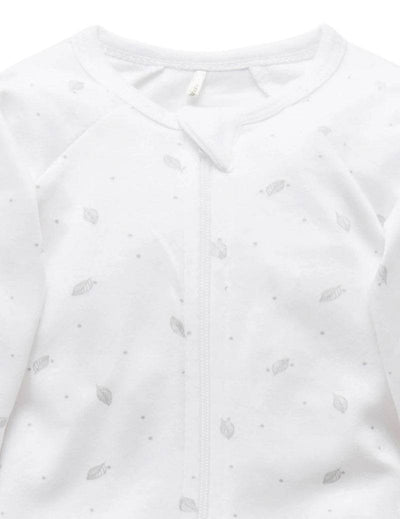 Purebaby Organic 3 Piece Set - Pale Grey Leaf With Spot - Outlet Shop For Kids