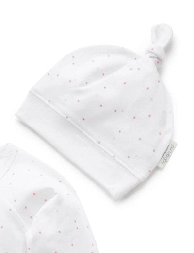 Purebaby Organic 3 Piece Set - Pale Pink Spot - Outlet Shop For Kids