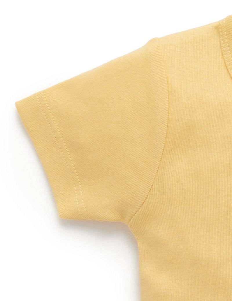 Purebaby Organic Rib Tee - Banana - Outlet Shop For Kids