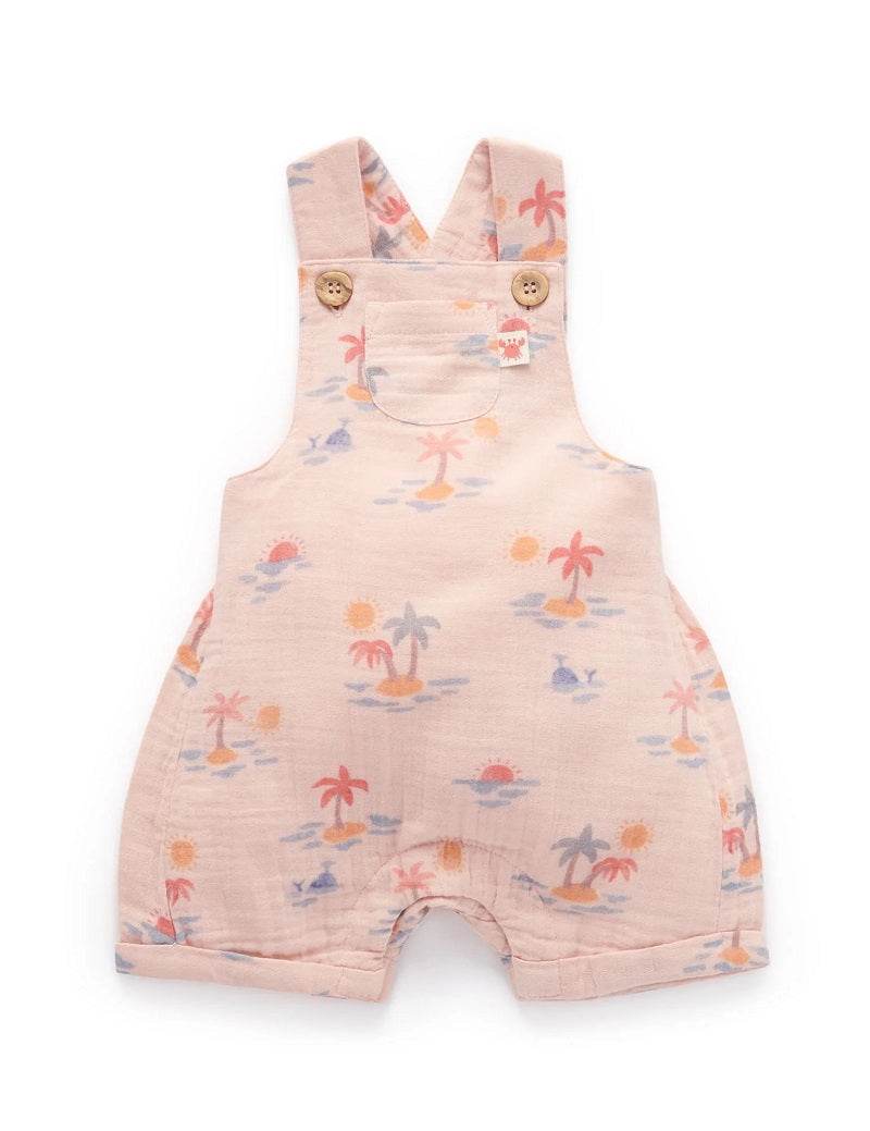 Purebaby Palm Tree Overalls - Palm Island Print - Outlet Shop For Kids