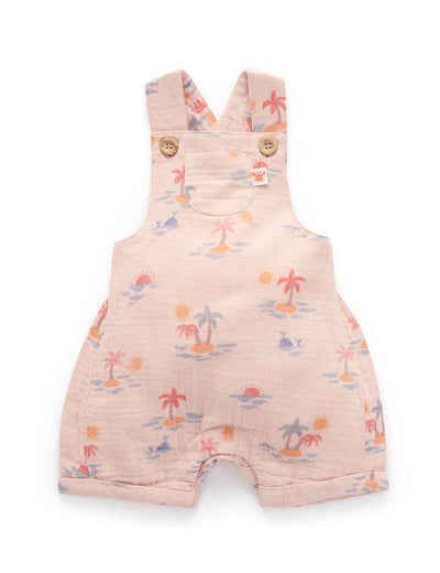 Purebaby Palm Tree Overalls - Palm Island Print - Outlet Shop For Kids