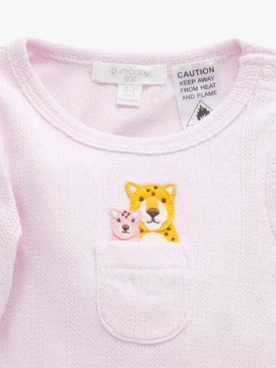 Purebaby Peekaboo Long Sleeve Bodysuit - Mother of Pearl - Outlet Shop For Kids