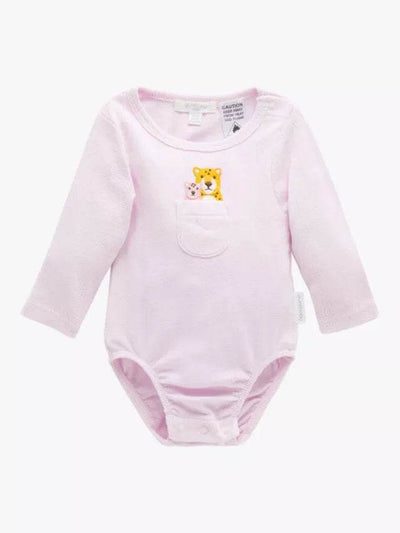 Purebaby Peekaboo Long Sleeve Bodysuit - Mother of Pearl - Outlet Shop For Kids