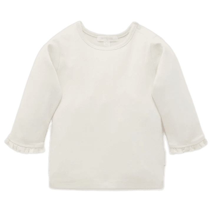 Purebaby Pointelle Rib Layering Top - Cloud Melange - Outlet Shop For Kids
