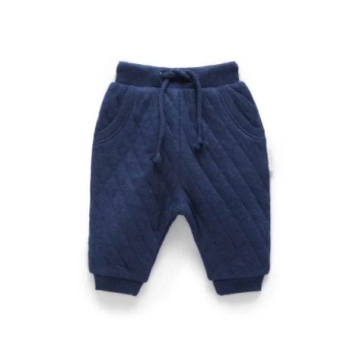 Purebaby Quilted Track Pants - Captain Melange - Outlet Shop For Kids