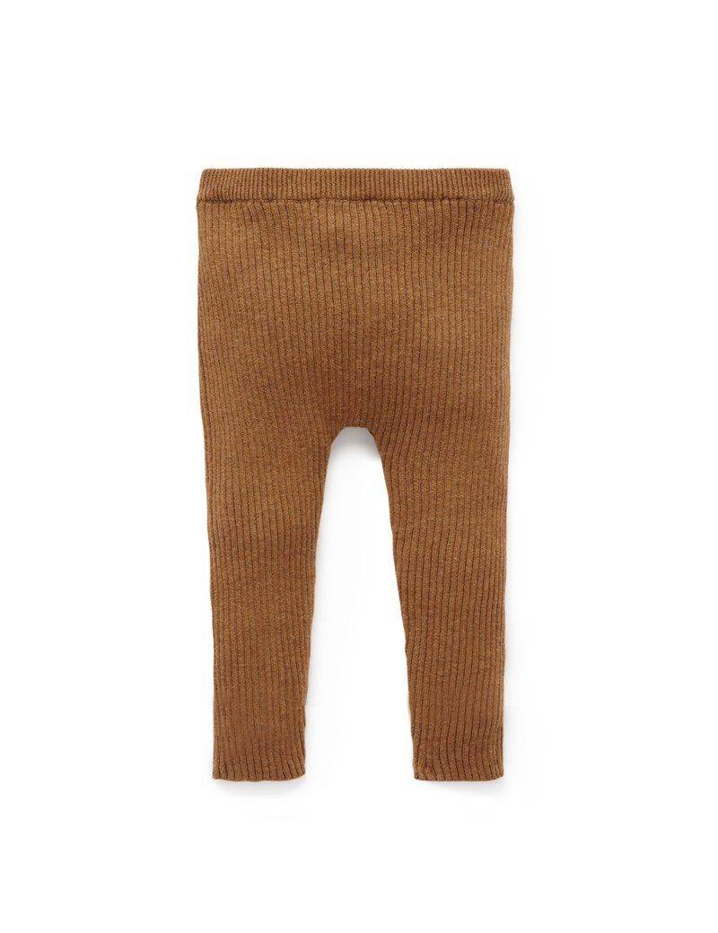 Purebaby Rib Knit Leggings - Acorn Melange - Outlet Shop For Kids