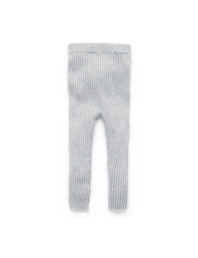 Purebaby Rib Knit Leggings - Grey Melange - Outlet Shop For Kids