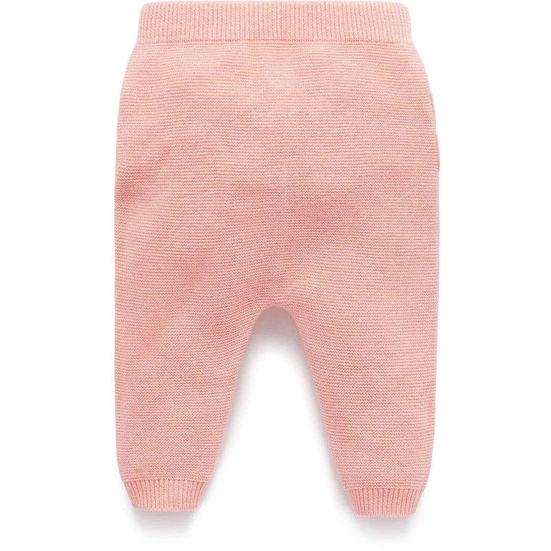 Purebaby Ruffle Knit Leggings - Blush Melange - Outlet Shop For Kids