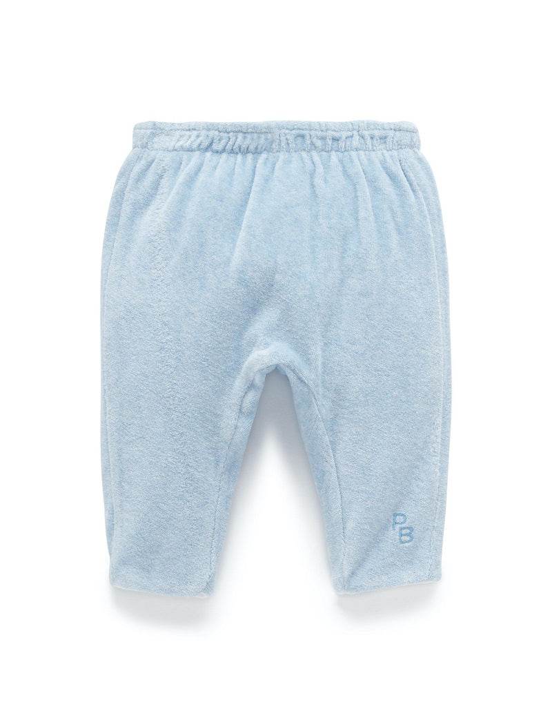 Purebaby Velour Softy Pant - Soft Blue Melange - Outlet Shop For Kids