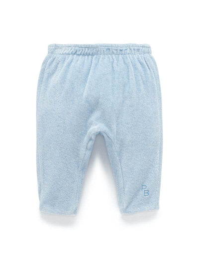 Purebaby Velour Softy Pant - Soft Blue Melange - Outlet Shop For Kids