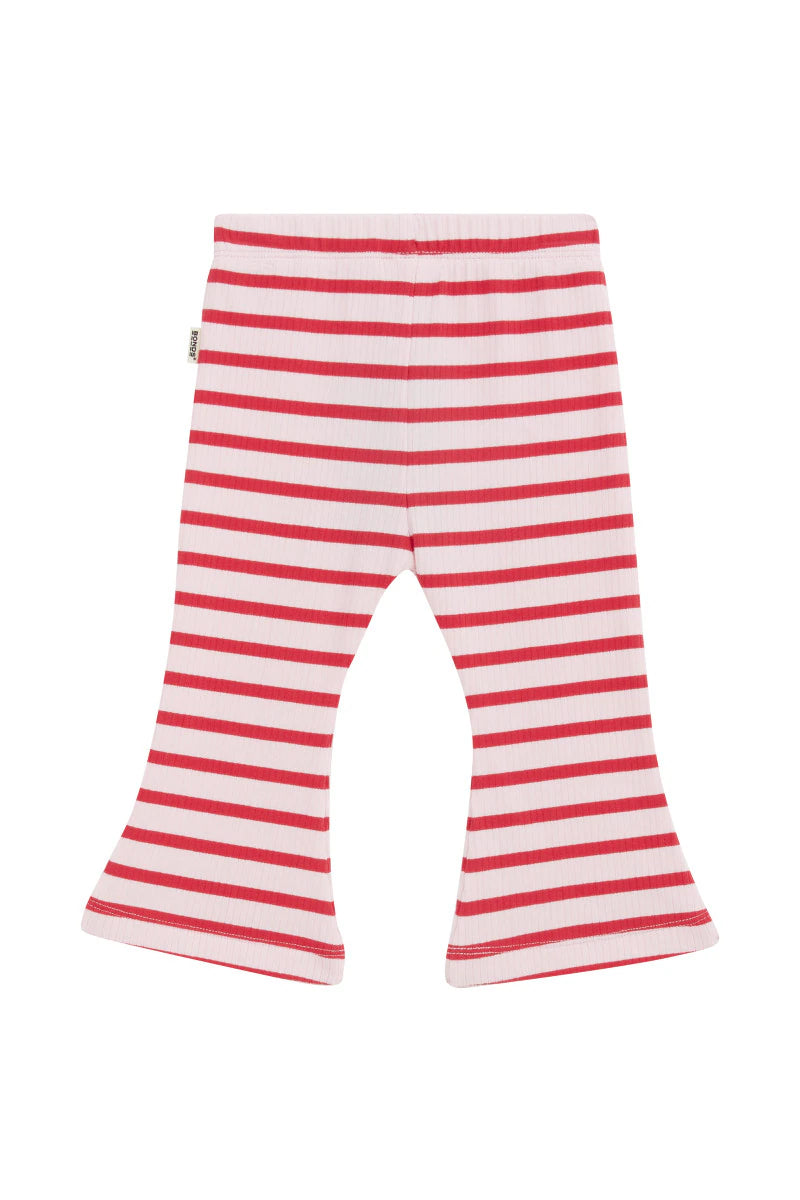 Bonds Rib Flare Pant - Strong Blush/Flamenco Stripe