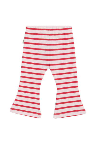 Bonds Rib Flare Pant - Strong Blush/Flamenco Stripe