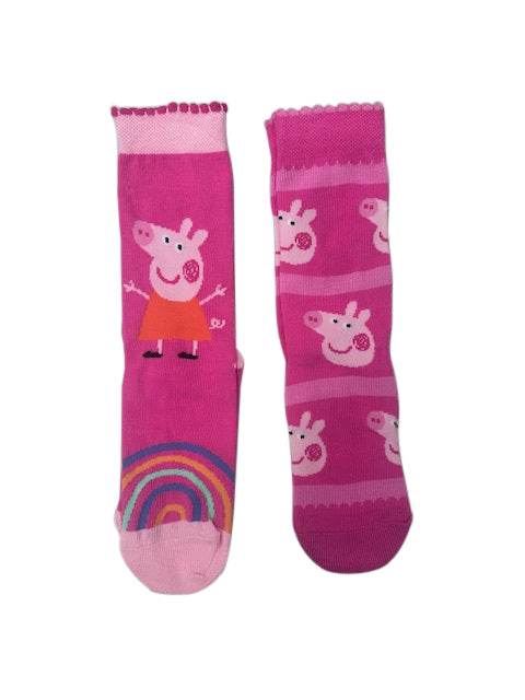 Rio Peppa Pig Girls 2 Pack Crew Sock - Peppa Pig - Outlet Shop For Kids