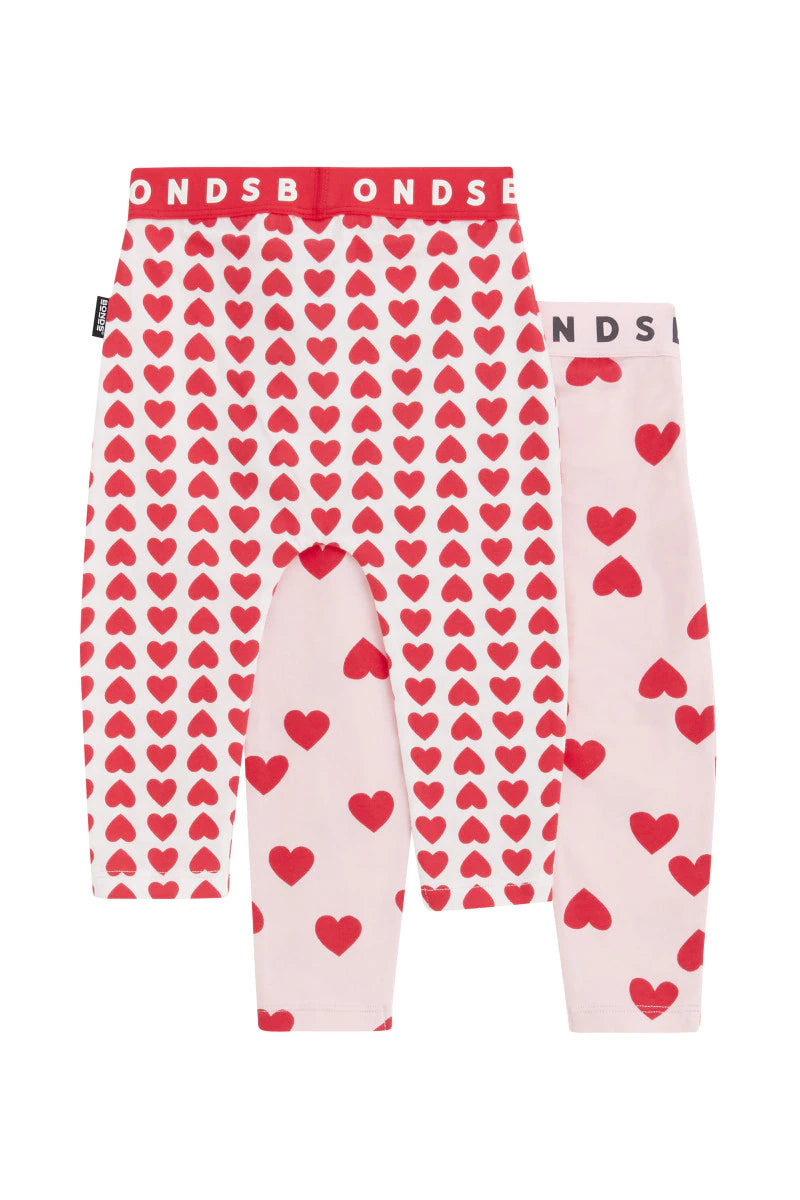 Bonds Roomies Legging 2 Pack - Mon Cheri /Sweet Hearts