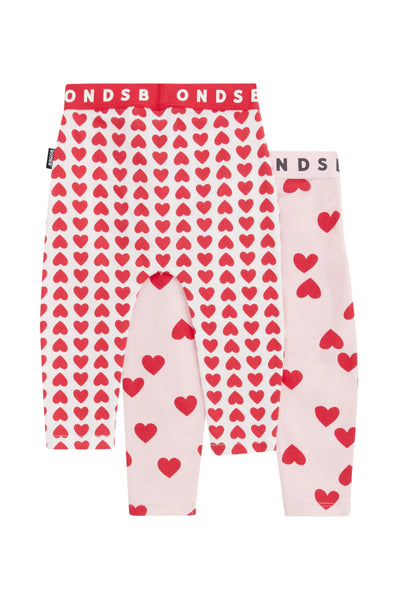 Bonds Roomies Legging 2 Pack - Mon Cheri /Sweet Hearts