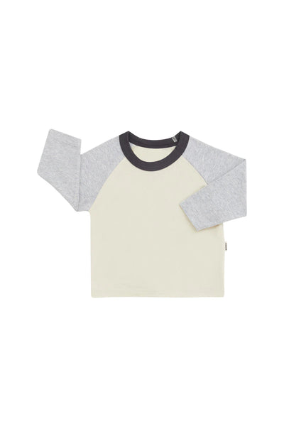 Bonds Roomies Long Sleeve Ringer Tee - New Grey Marle / Sesame Seed