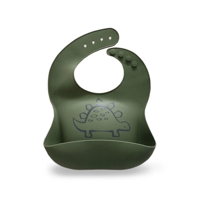 Plum Silicone Bib Dino - Pesto