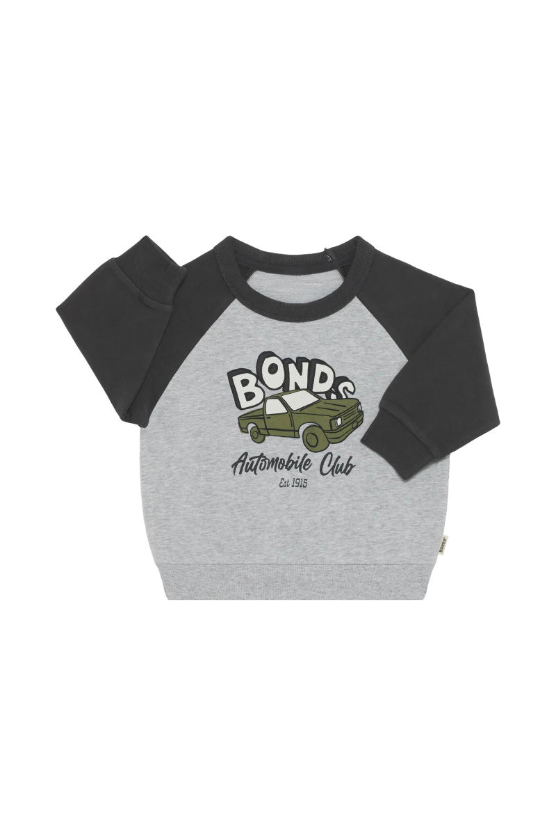 Bonds Soft Threads Pullover - Camo Club Green/Grey Marle