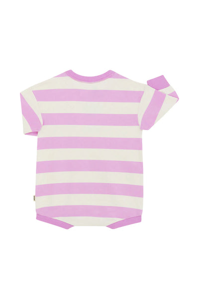Bonds Soft Threads Terry Slouchy Suit - Rugby Stripe Pink