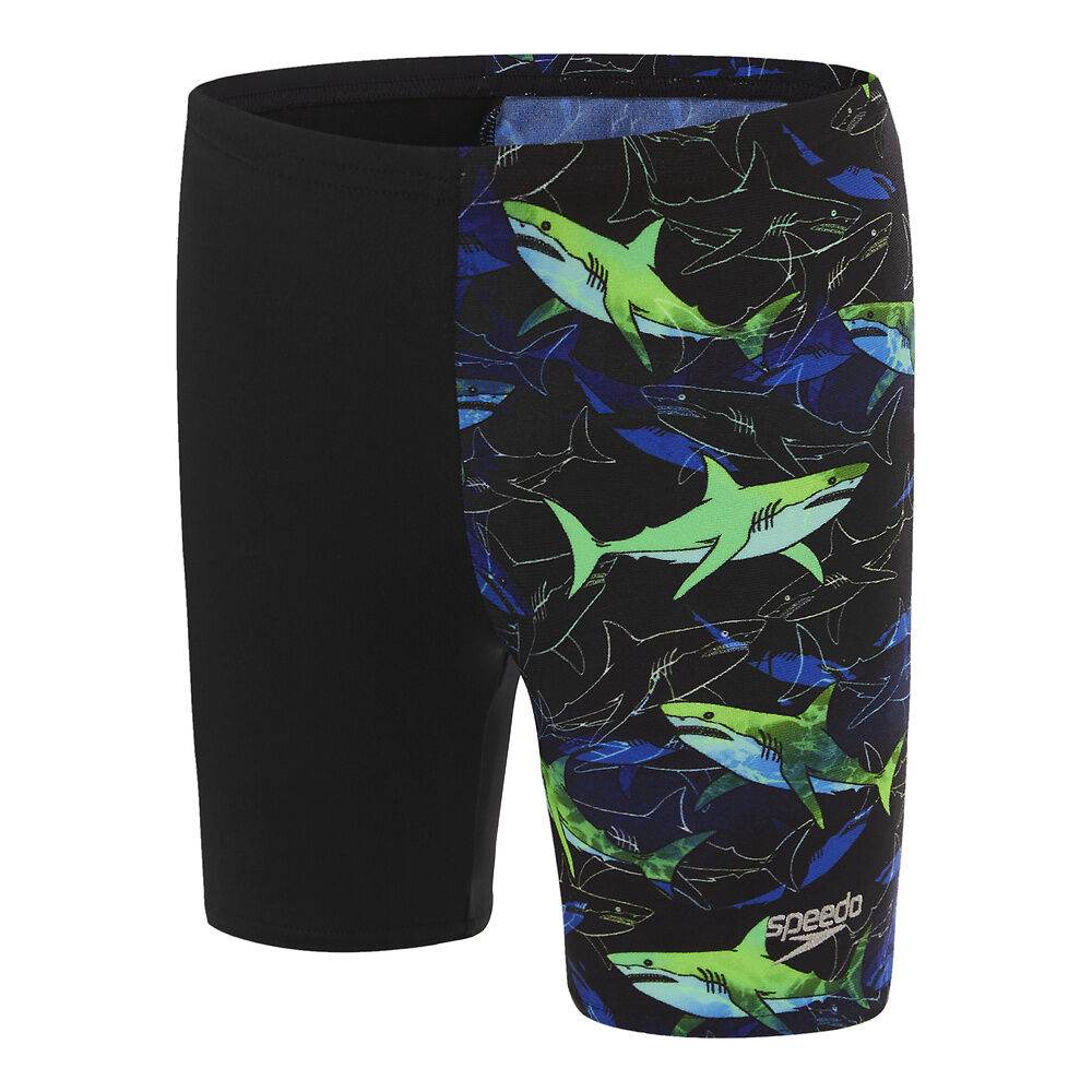 Speedo Toddler Boys Shark Jammer - Black/Beautiful Blue/Fluo Green - Outlet Shop For Kids