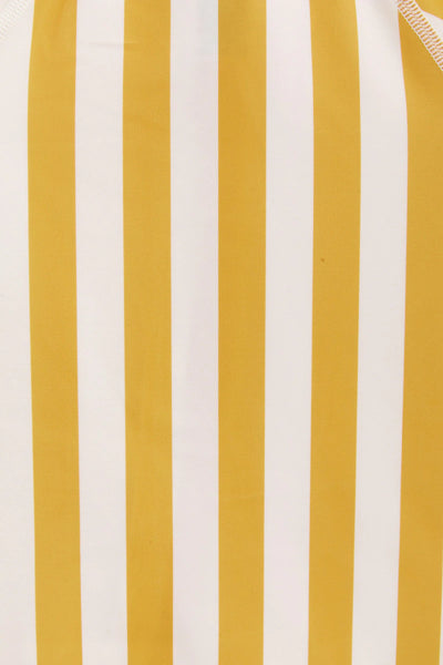 Bonds Swim Long Sleeve Zippy - Beach Mustard Stripe