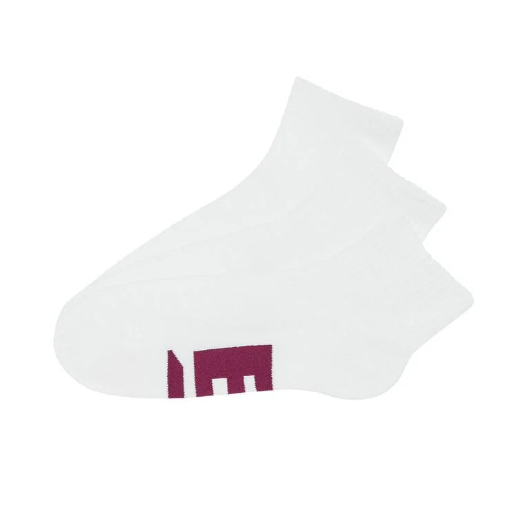 Bonds Men's Quarter Crew Cushioned Socks 3 Pack - White