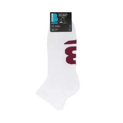 Bonds Men's Quarter Crew Cushioned Socks 3 Pack - White